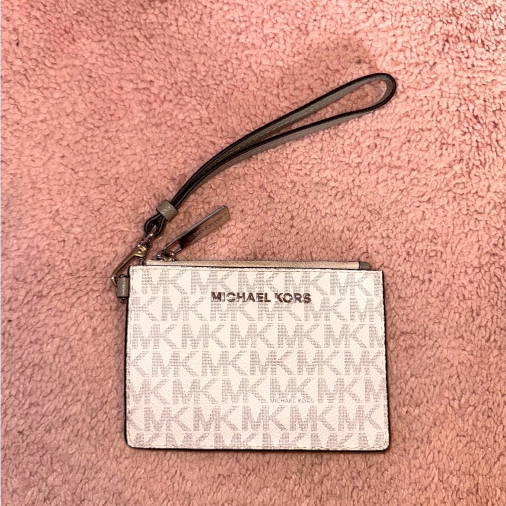 Michael Kors Wristlet in White & Grey